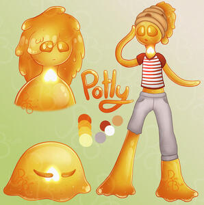 Potly Character Ref Character Sheets are roughly $80-$100 depending on detail / species. Plus! Slime Monster!